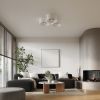Plafonnier Tissu Blanc/Marron Foncé E27 1 Telesto
