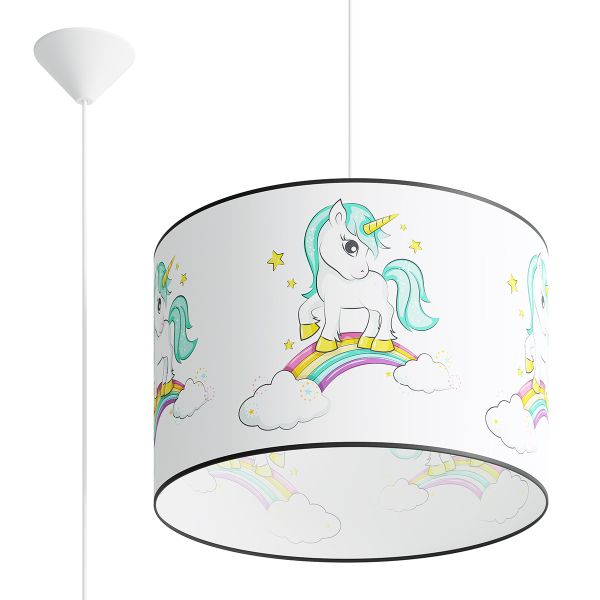 Suspension PVC Multicolore E27 1 Licorne 40