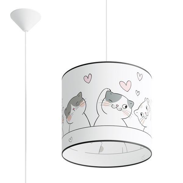 Suspension PVC Multicolore E27 1 Chat 3d 30