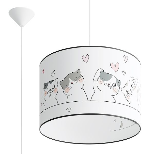 Suspension PVC Multicolore E27 1 Chat 3d 40
