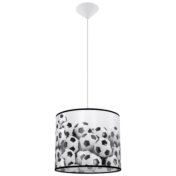 Suspension PVC Blanc noir E27 1 Football B30