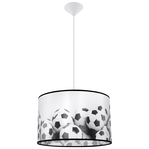 Suspension PVC Blanc noir E27 1 Football B40
