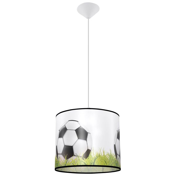 Suspension PVC Blanc/noir/vert E27 1 Football C30