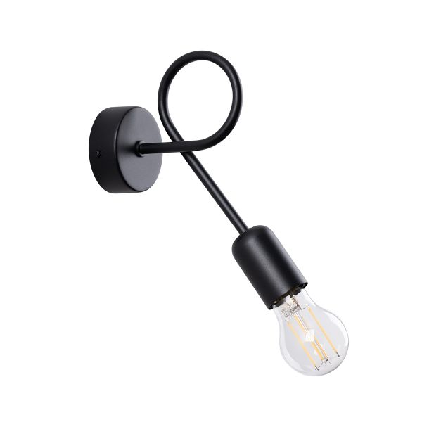 Applique Acier Noir E27 1 Loop