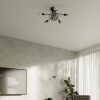 Lustre Acier Noir E27 5 Loop