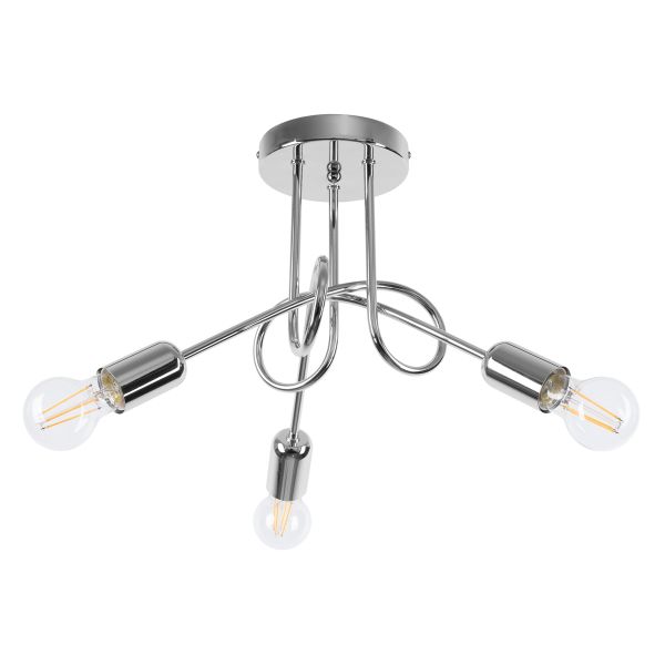 Lustre Acier Chrome E27 3 Loop