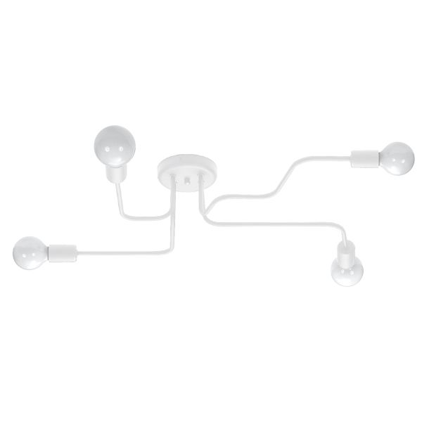 Lustre Acier Blanc E27 4 Vector
