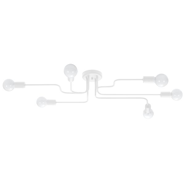Lustre Acier Blanc E27 6 Vector