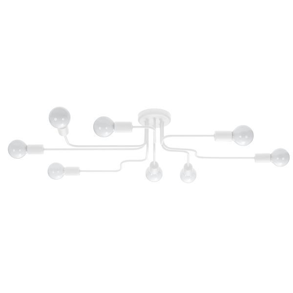 Lustre Acier Blanc E27 8 Vector
