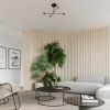 Lustre Acier Noir E27 4 Norah