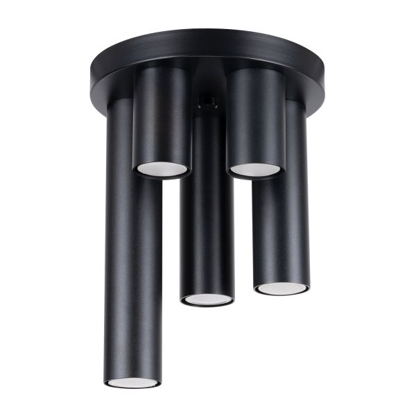 Plafonnier Acier Noir GU10 5 Lagos