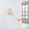 Applique Acier Blanc/Bois Naturel E27 1 Ember