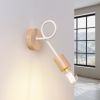 Applique Acier Blanc/Bois Naturel E27 1 Ember