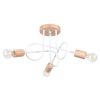 Lustre Acier Blanc/Bois Naturel E27 3 Ember