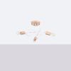Lustre Acier Blanc/Bois Naturel E27 3 Ember