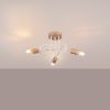 Lustre Acier Blanc/Bois Naturel E27 3 Ember