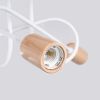 Lustre Acier Blanc/Bois Naturel E27 3 Ember