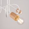 Lustre Acier Blanc/Bois Naturel E27 3 Ember