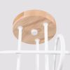Lustre Acier Blanc/Bois Naturel E27 3 Ember