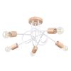 Lustre Acier Blanc/Bois Naturel E27 5 Ember