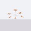 Lustre Acier Blanc/Bois Naturel E27 5 Ember