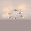 Lustre Acier Blanc/Bois Naturel E27 5 Ember