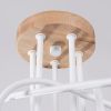 Lustre Acier Blanc/Bois Naturel E27 5 Ember