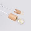 Lustre Acier Blanc/Bois Naturel E27 5 Ember