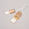 Lustre Acier Blanc/Bois Naturel E27 5 Ember