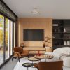Lustre Acier Blanc/Bois Naturel E27 5 Ember