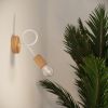 Lustre Acier Blanc/Bois Naturel E27 5 Ember