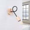 Applique Acier Noir/Bois Naturel E27 1 Ember