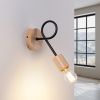Applique Acier Noir/Bois Naturel E27 1 Ember