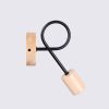 Applique Acier Noir/Bois Naturel E27 1 Ember