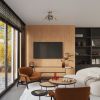 Applique Acier Noir/Bois Naturel E27 1 Ember