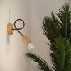 Applique Acier Noir/Bois Naturel E27 1 Ember