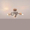 Lustre Acier Noir/Bois Naturel E27 3 Ember