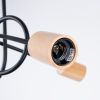 Lustre Acier Noir/Bois Naturel E27 3 Ember