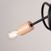 Lustre Acier Noir/Bois Naturel E27 3 Ember