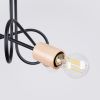 Lustre Acier Noir/Bois Naturel E27 3 Ember