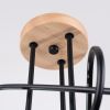 Lustre Acier Noir/Bois Naturel E27 3 Ember