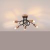 Lustre Acier Noir/Bois Naturel E27 5 Ember
