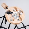 Lustre Acier Noir/Bois Naturel E27 5 Ember