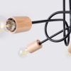 Lustre Acier Noir/Bois Naturel E27 5 Ember