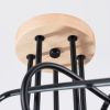 Lustre Acier Noir/Bois Naturel E27 5 Ember