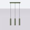 Suspension Acier Vert Olive GU10 3 Lagos Line