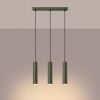 Suspension Acier Vert Olive GU10 3 Lagos Line