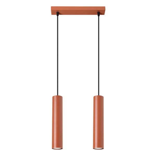 Suspension Acier Ocre Rouge GU10 2 Lagos