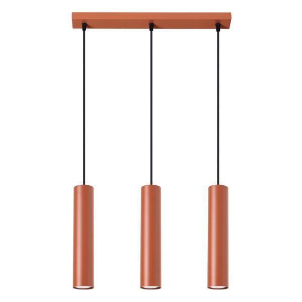 Suspension Acier Ocre Rouge GU10 3 Lagos Line