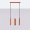 Suspension Acier Ocre Rouge GU10 3 Lagos Line